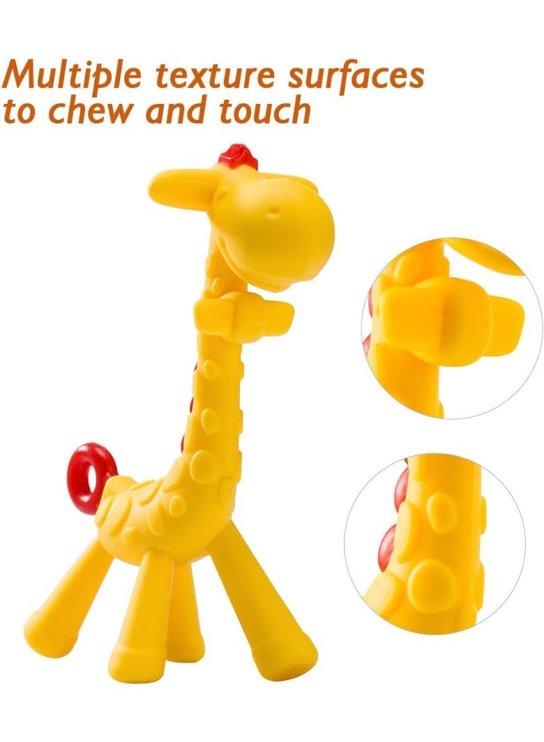 Mini treasures BPA Free Pack of 2 Baby Teething Toys Set Silicone Giraffe Shape Baby Teethers BPA Free Soothe Babies Gums for Babies Infants Toddlers Boys & Girls - Image 3
